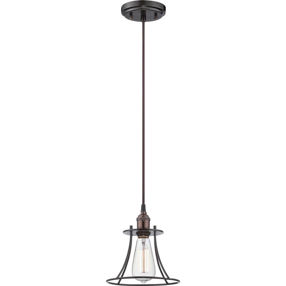 Nuvo Lighting 60/5511  Vintage - 1 Light Caged Pendant - Vintage Lamp Included in Rustic Bronze Finish